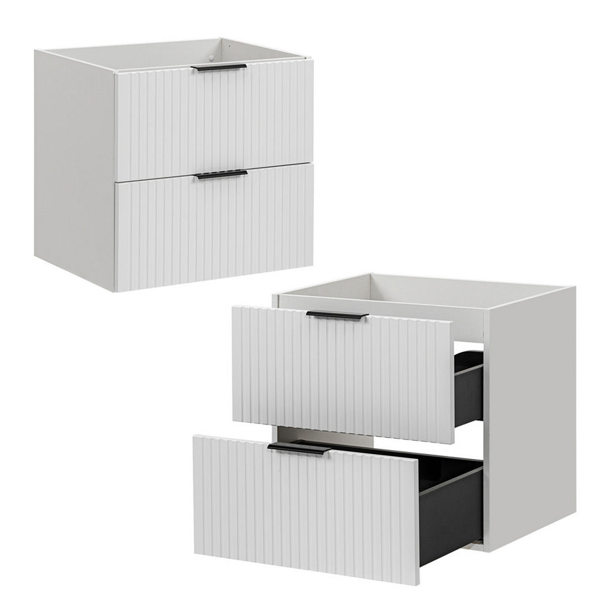 BADMÖBEL-SET 2-TLG. Adelaide-56 - Weiß, Holzwerkstoff (61/200/47cm) - Lomado