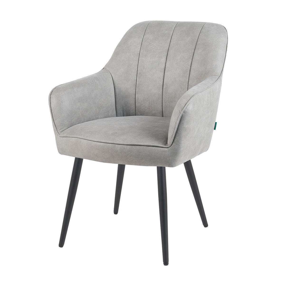 ESSZIMMERSTUHL Mika-Pia - Hellgrau/Schwarz, Textil/Metall (60/87/65cm) - DUBI Möbel