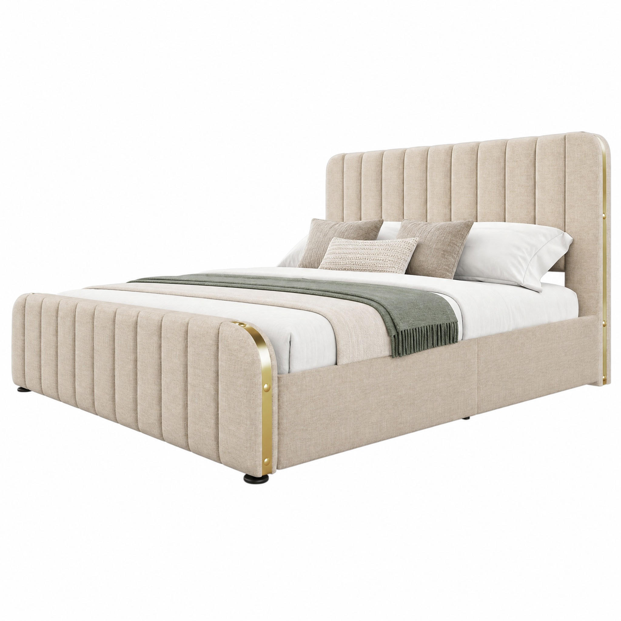 Beauniv Polsterbett Beige 180x200 cm