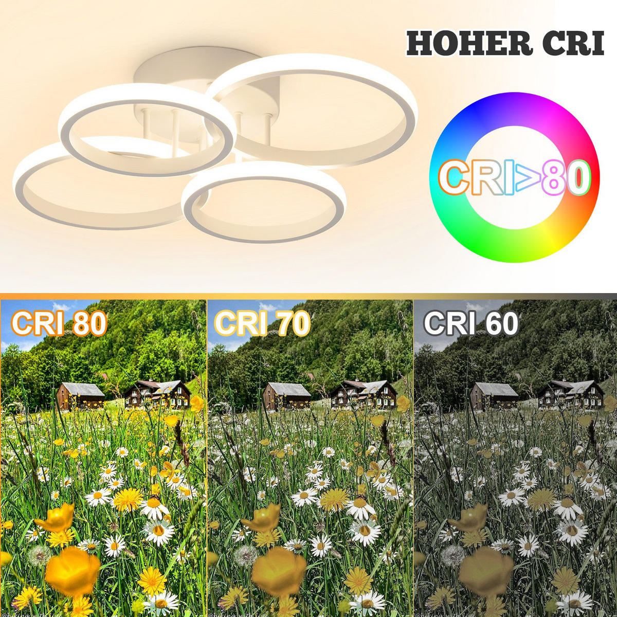 LED-DECKENLEUCHTE Majeski 41.5/52.5/11.8cm - Weiß, Metall (52.5/41.5/11.8cm) - Nettlife