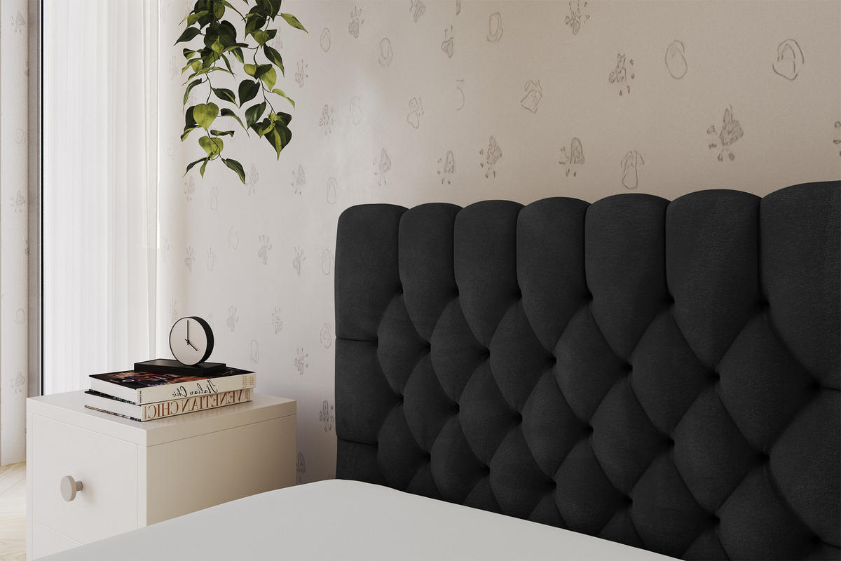 EINZELLBETT Jugendbett mit Bettkasten und Matratze H3/H4, Rechts - MULY 100x200 Schwarz - Anthrazit, Holzwerkstoff/Textil (100/200cm) - ALTDECOR