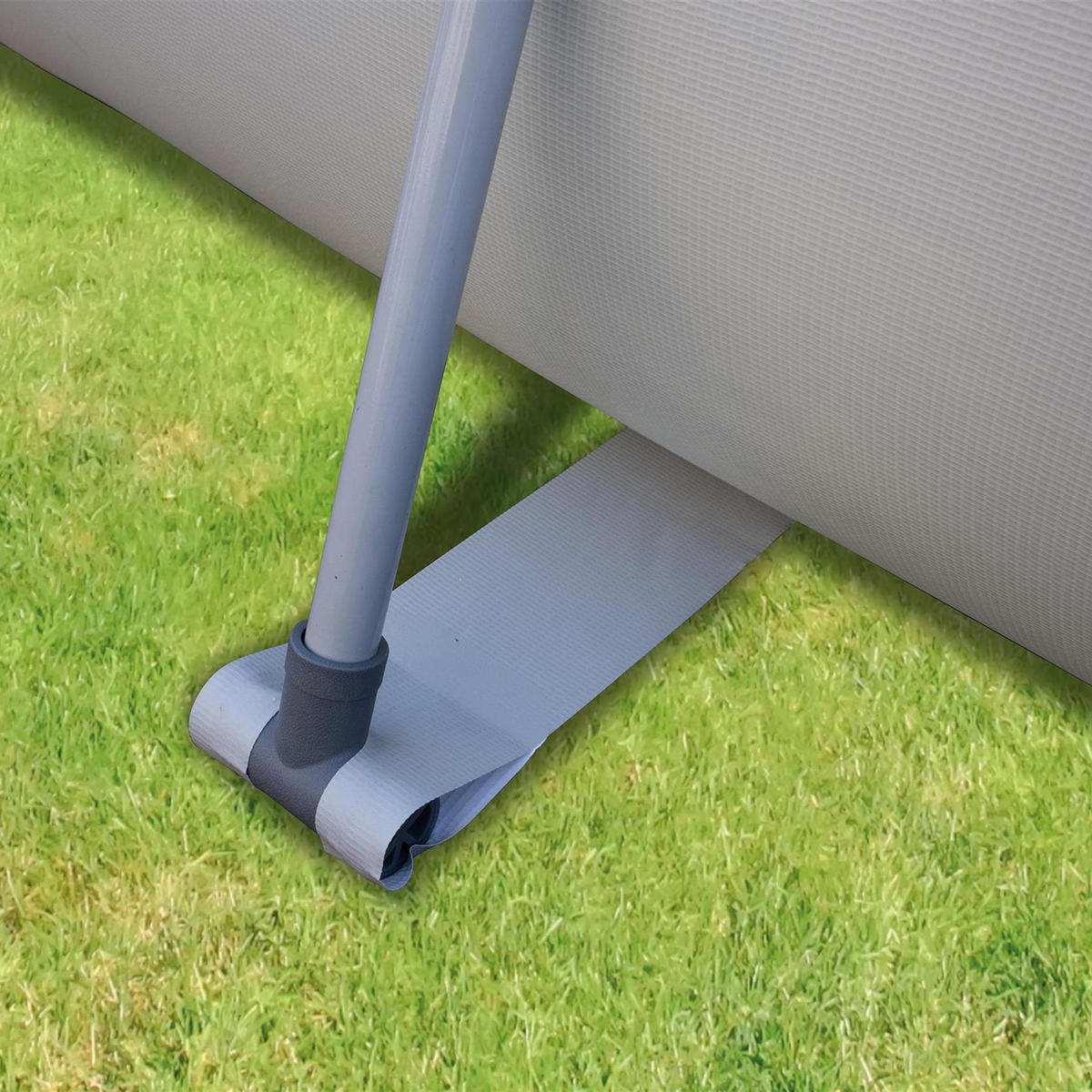 AUFSTELLPOOL Framepool 300 x 207 x 65 cm grau ohne Filterpumpe - Grau, Kunststoff (207/65/300cm) - Avenli