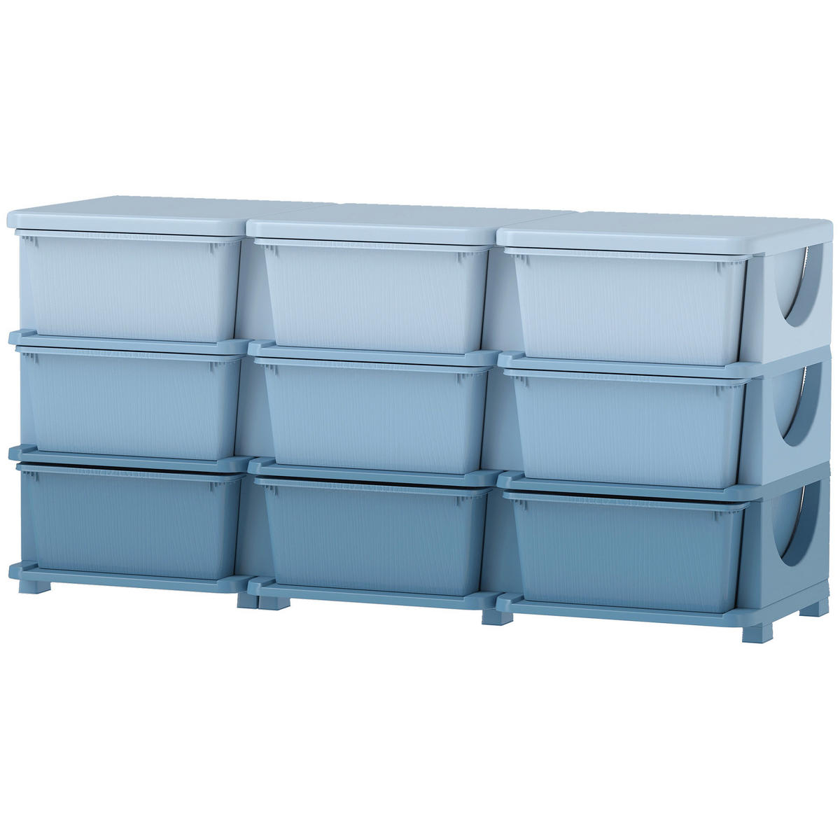 KINDERREGAL Blau 113/37/56,5 cm - Blau, Kunststoff (113/56.5/37cm) - PANGIVO