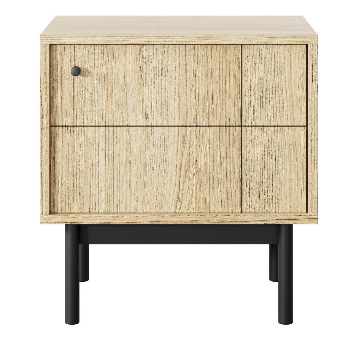 BEISTELLTISCH 55 cm Lunaris mit Tür, Eiche Linea - Eichefarben, Holz (54/57/39cm) - Emporius