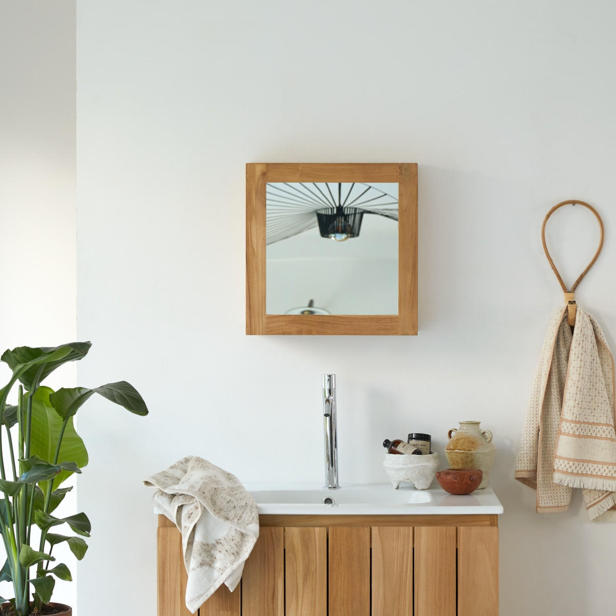 SPIEGEL Jill Natur aus Teak - Naturfarben, Holz (43/43/13cm) - Tikamoon
