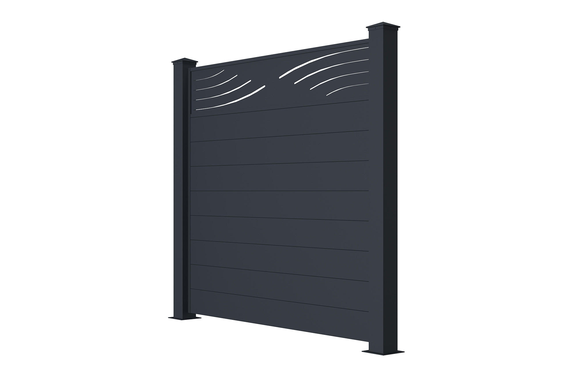 SICHTSCHUTZZAUN 3er-Set Veleta grau 1,9m H.170cm aluminium - Grau, Metall (567/166cm) - Casanoov