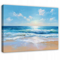LEINWANDBILD Strand Meer Blau 120x80 cm - Multicolor, Holzwerkstoff (120/80cm) - Wallarena