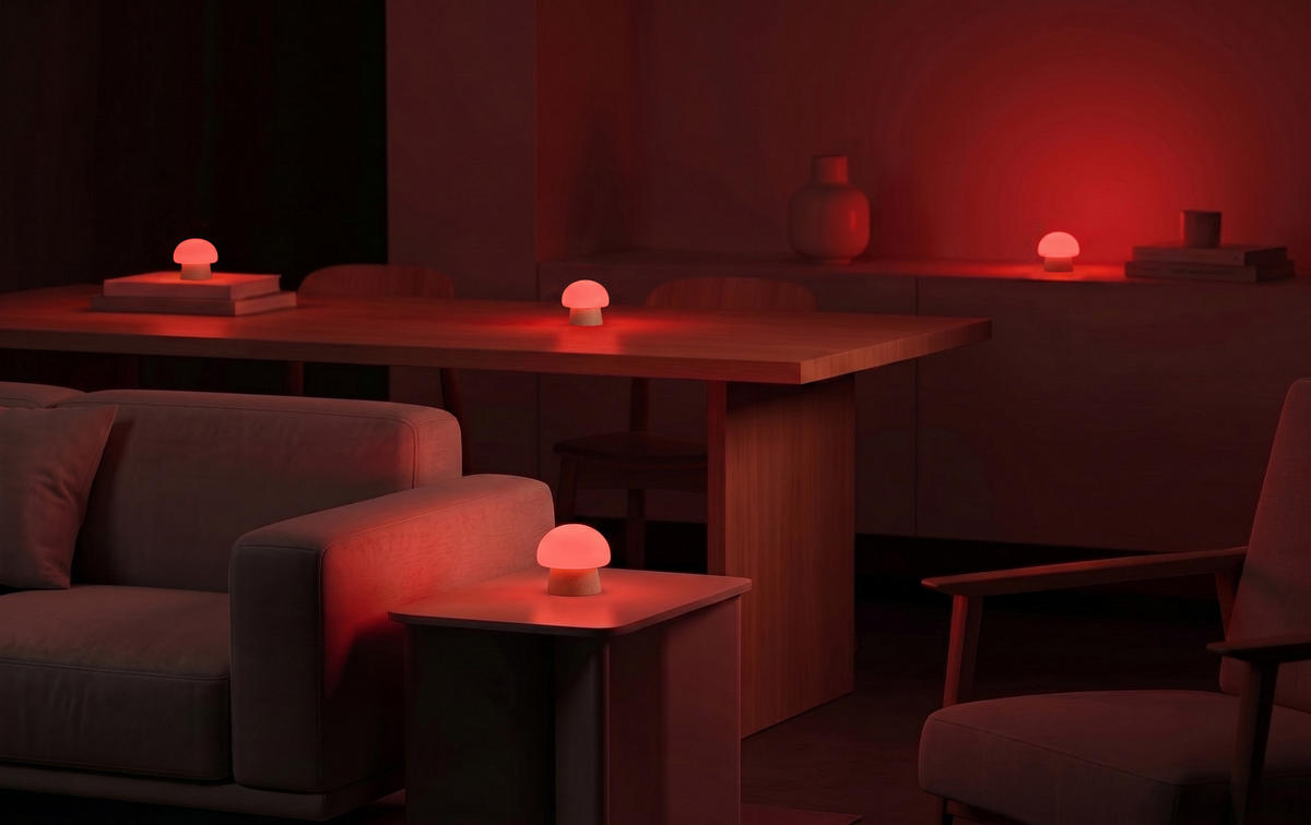LED-PILZLEUCHTE Mushroom Lounge Lights 6 cm 4er-Set beige - Beige, Kunststoff (6/6/6cm) - Northpoint