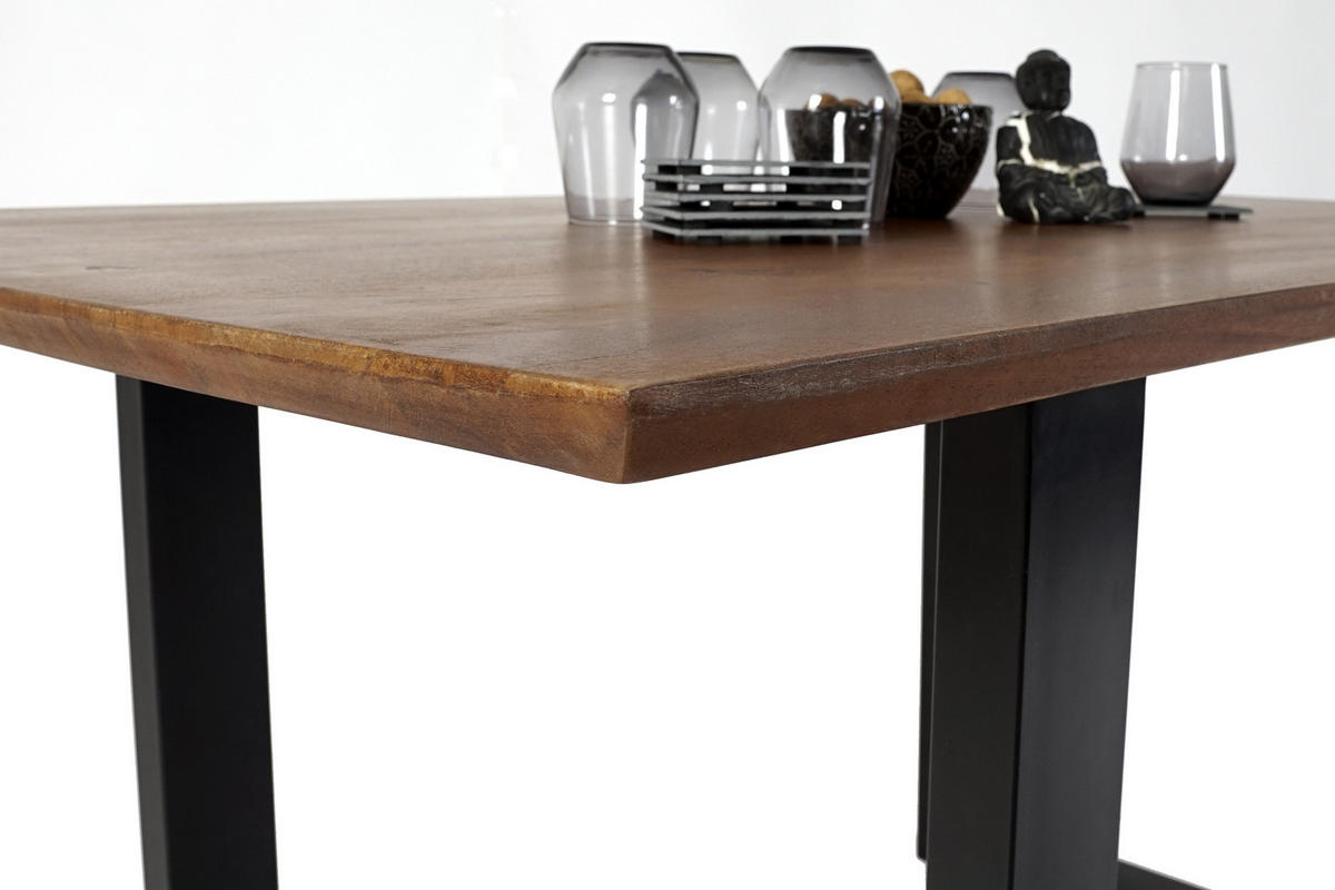ESSTISCH ATLANTA - Schwarz/Braun, Holz/Metall (85/160/77cm) - SAM