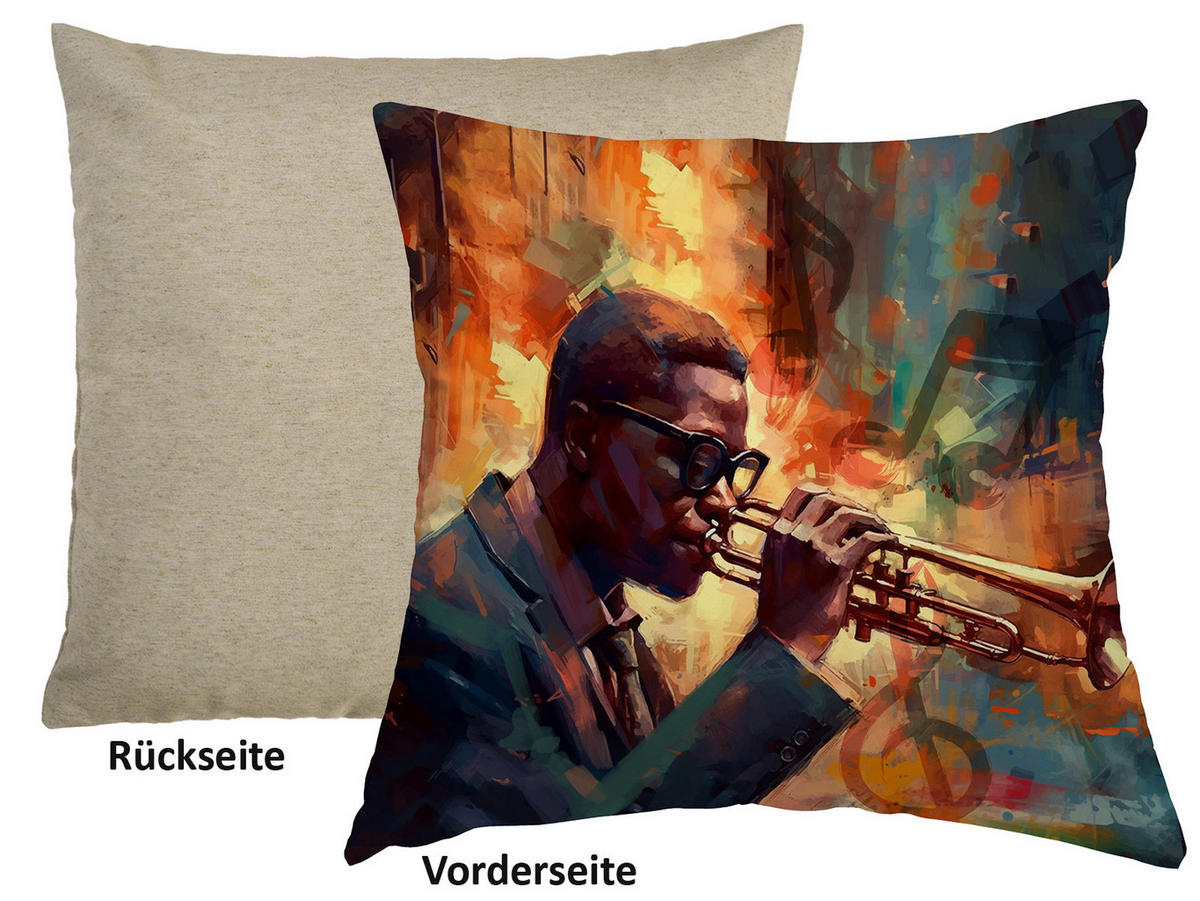 WENDE-KISSENHÜLLE POP-Acryl Jazz 45/45 cm - Multicolor/Schwarz, Textil (45/45cm) - beties Heimtextil
