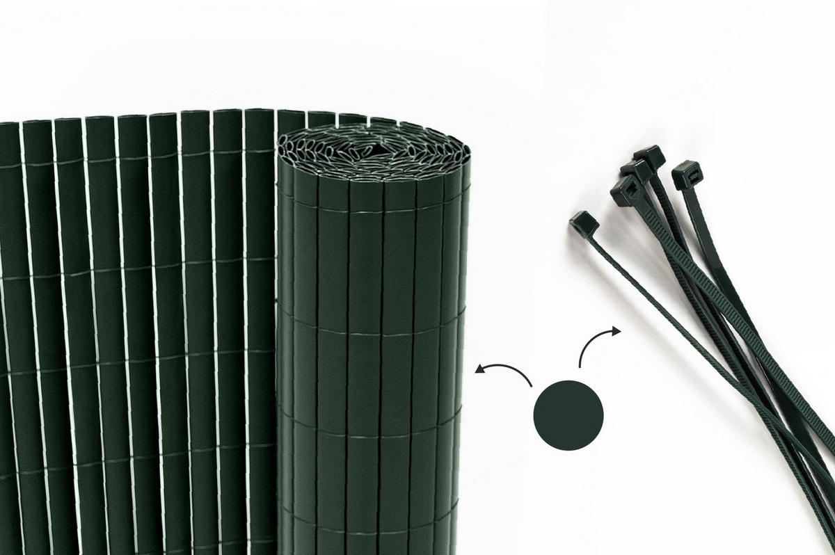 PVC Sichtschutzmatte VISO doppelseitig 5m x 1,8m Grün - Grün, Metall (500/180cm) - Casanoov