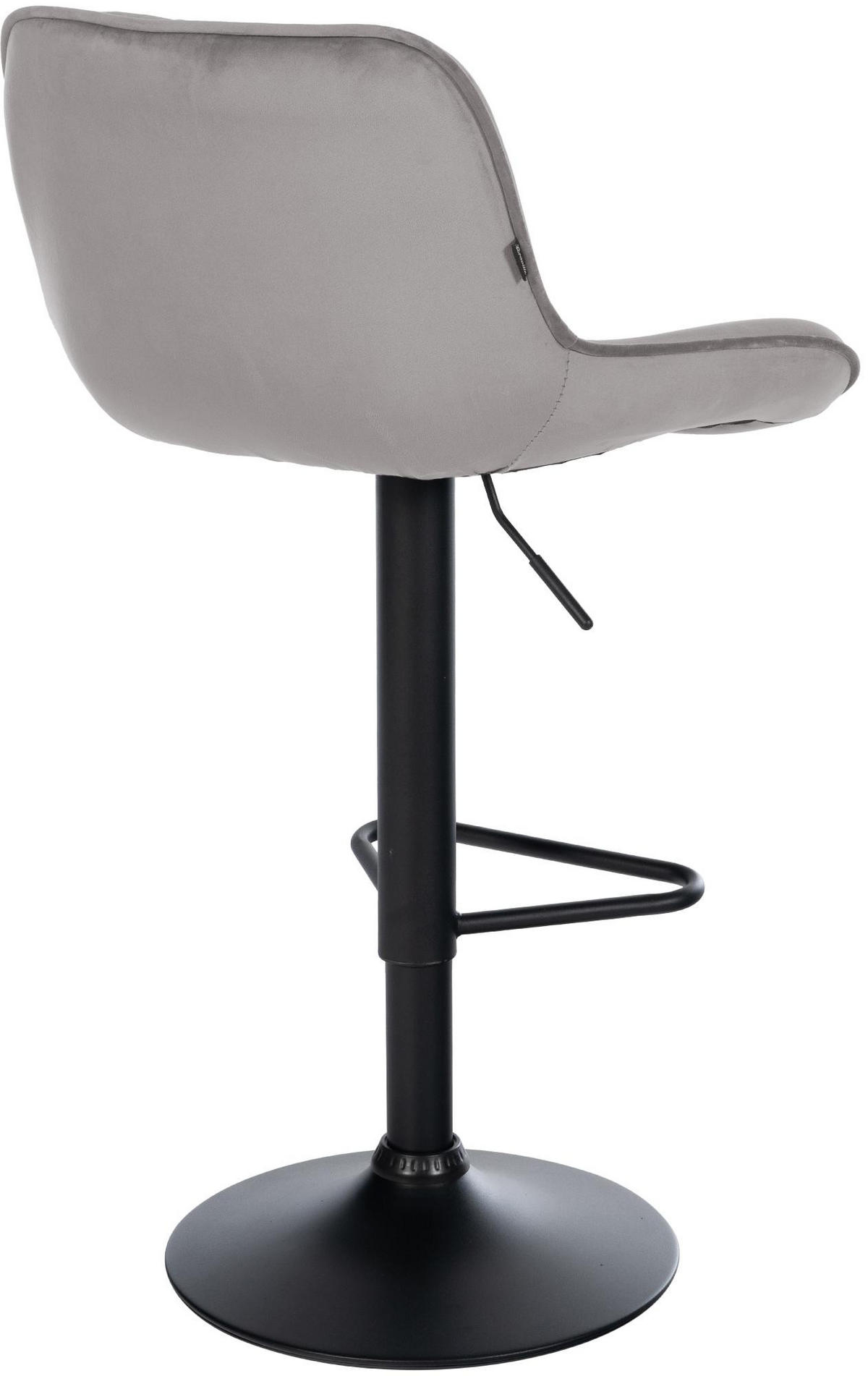 BARHOCKER Samt Grau - Schwarz/Grau, Textil/Metall (50/84/52cm) - CLP