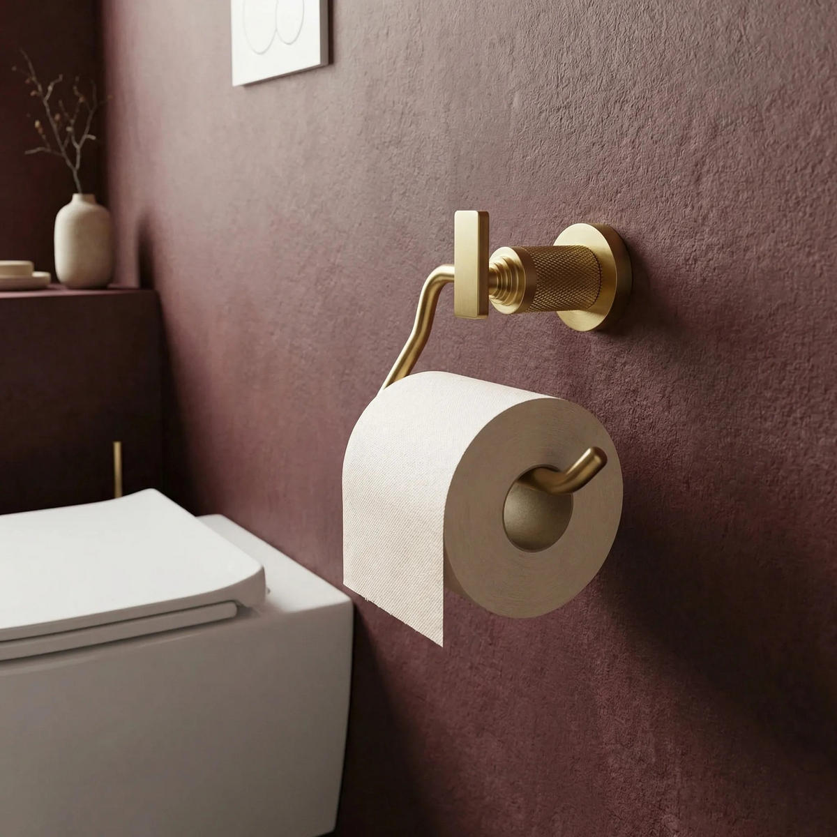 HALTER Für Toilettenpapier Rea 81305 Virro Brush Gold - Goldfarben, Metall (14/9.5/7.5cm) - REA