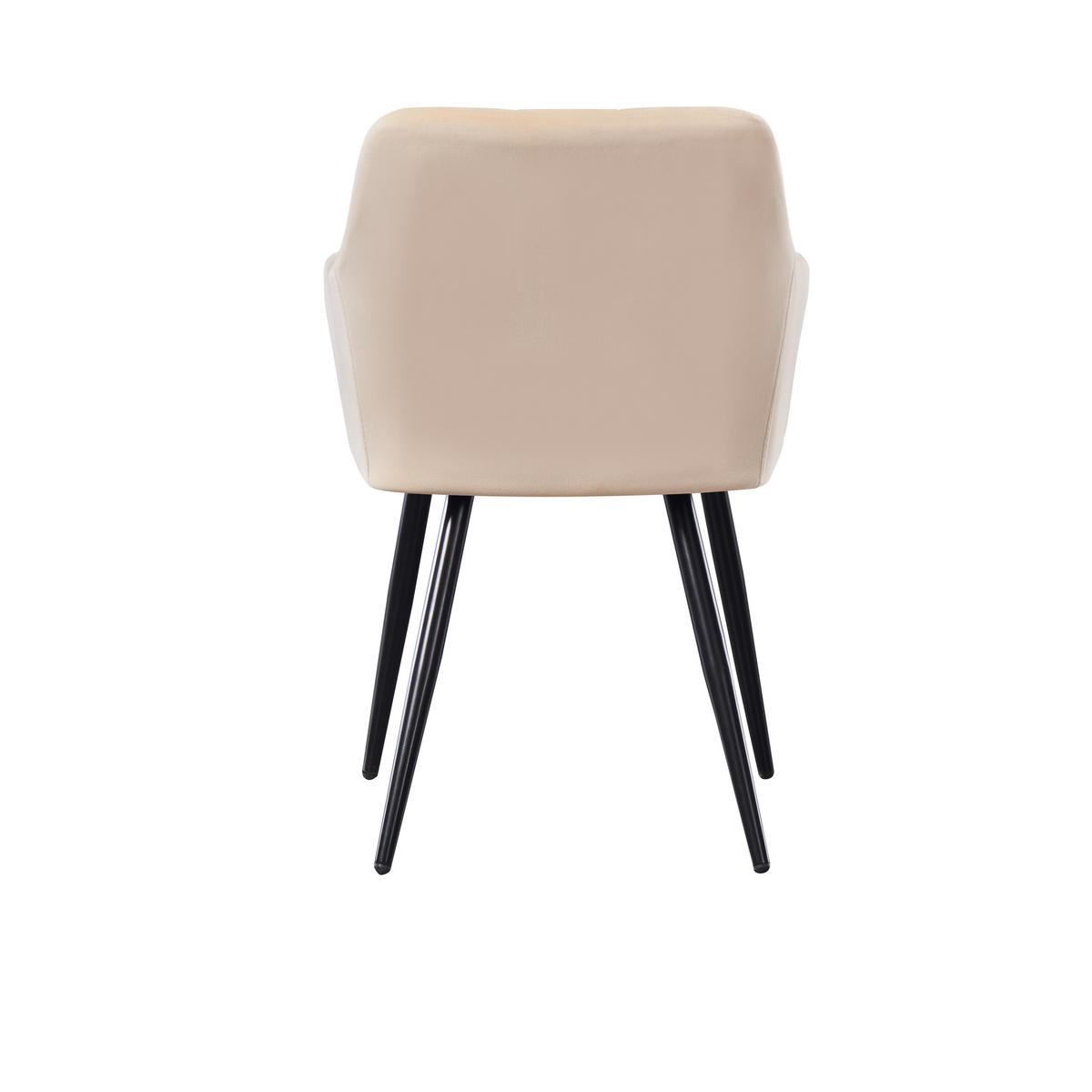 STUHL 4er-Set Samtcreme - Weiß, Metall (55/82/59cm) - Life Interiors