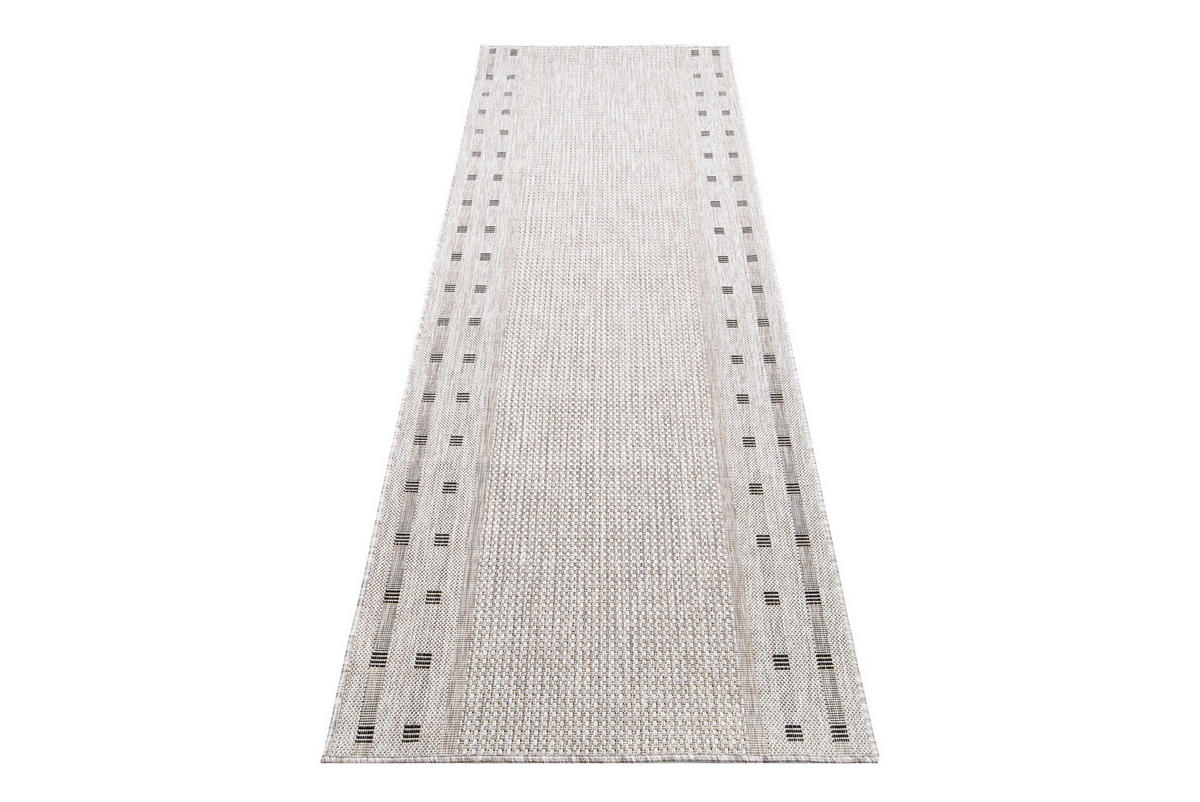 LÄUFER MELISSA Grau Modern Geometrisch 100/900 cm - Grau, Textil (100/900cm) - Tapiso
