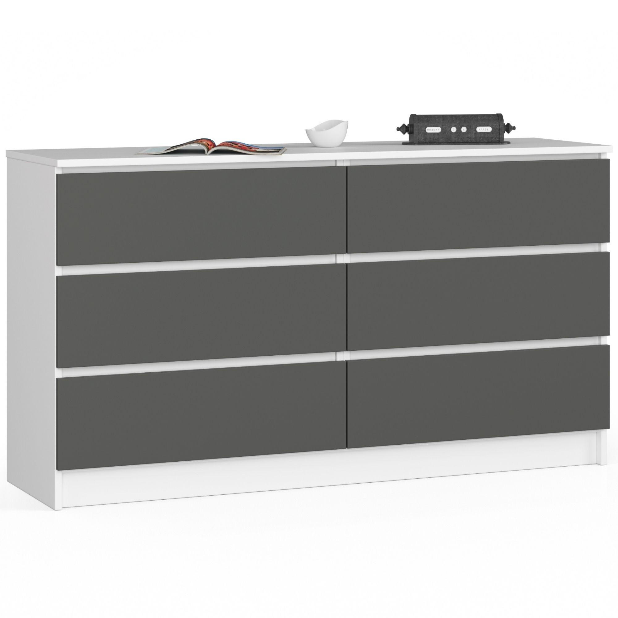 Akord Kommode Weiß, Grau 138x77x40 cm