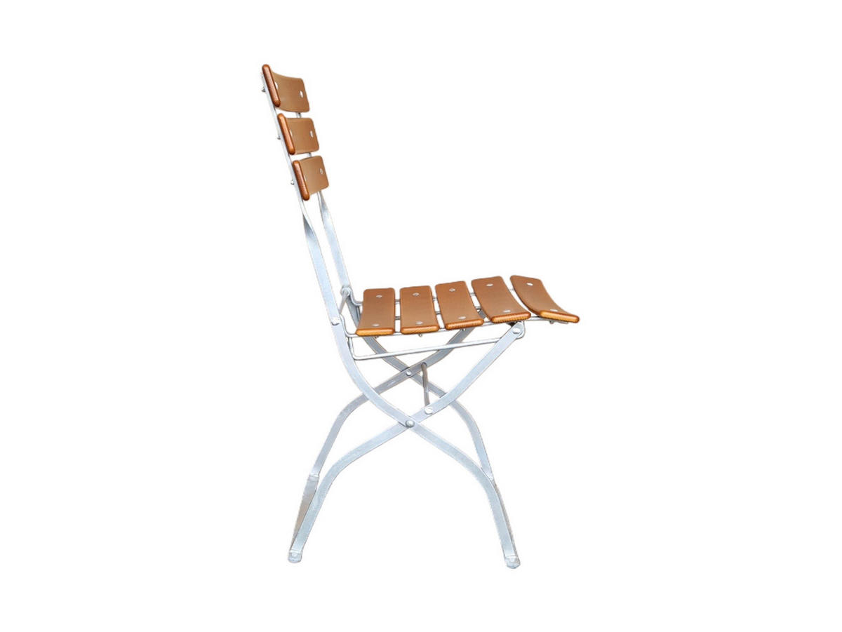 BIERGARTENSTUHL BERGWIESE 1-Sitzer 89x40x42cm Eschenholz Silber/Braun - Braun, Holz (40/89/42cm) - CHEFGASTRO