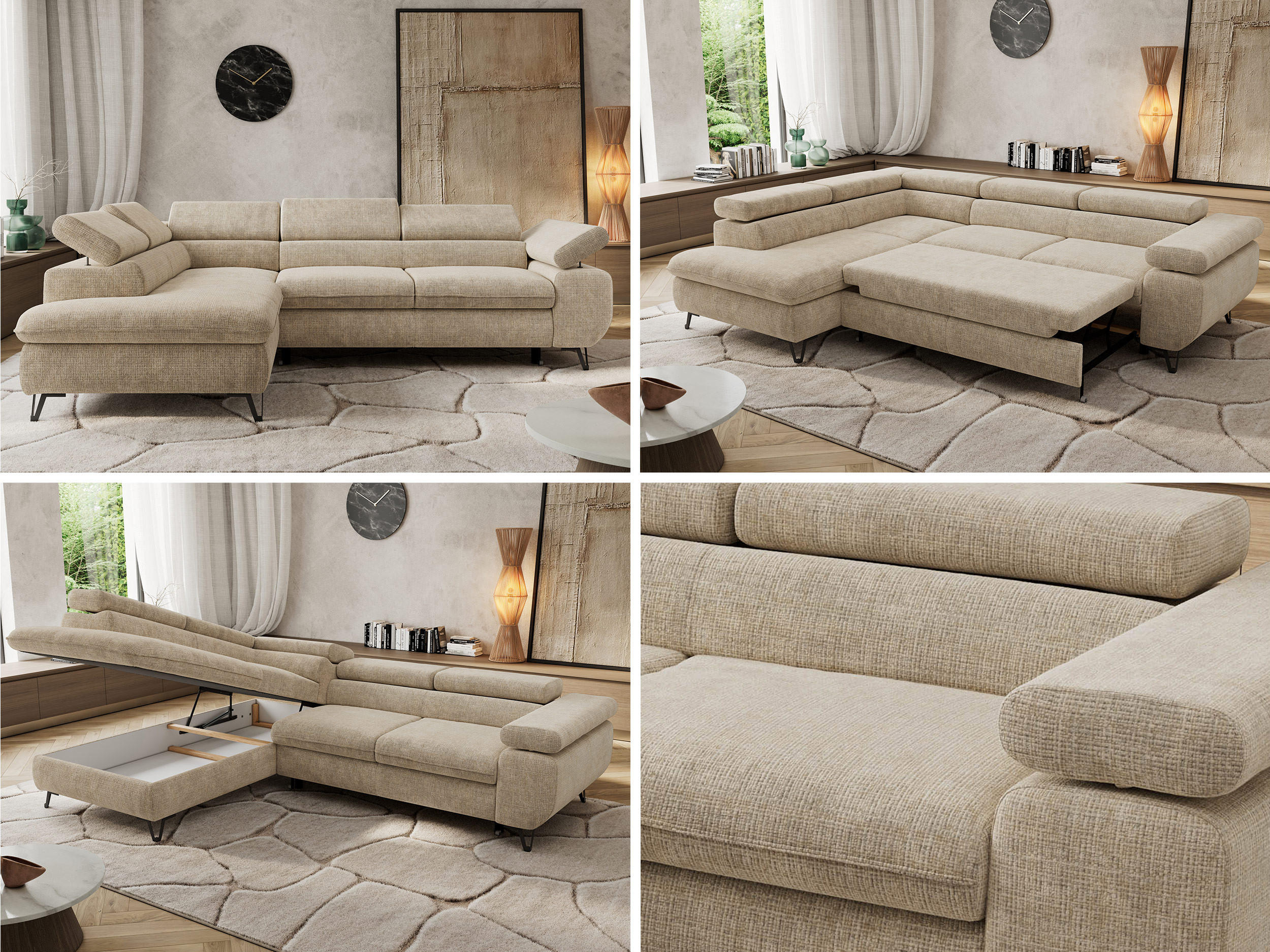 Thumbnail - MKS Ecksofa, Beige, Textil, 3-Sitzer, L-Form, 273x208 cm, Oeko-Tex®, Wohnzimmer, Sofas & Couches, Wohnlandschaften, Ecks...