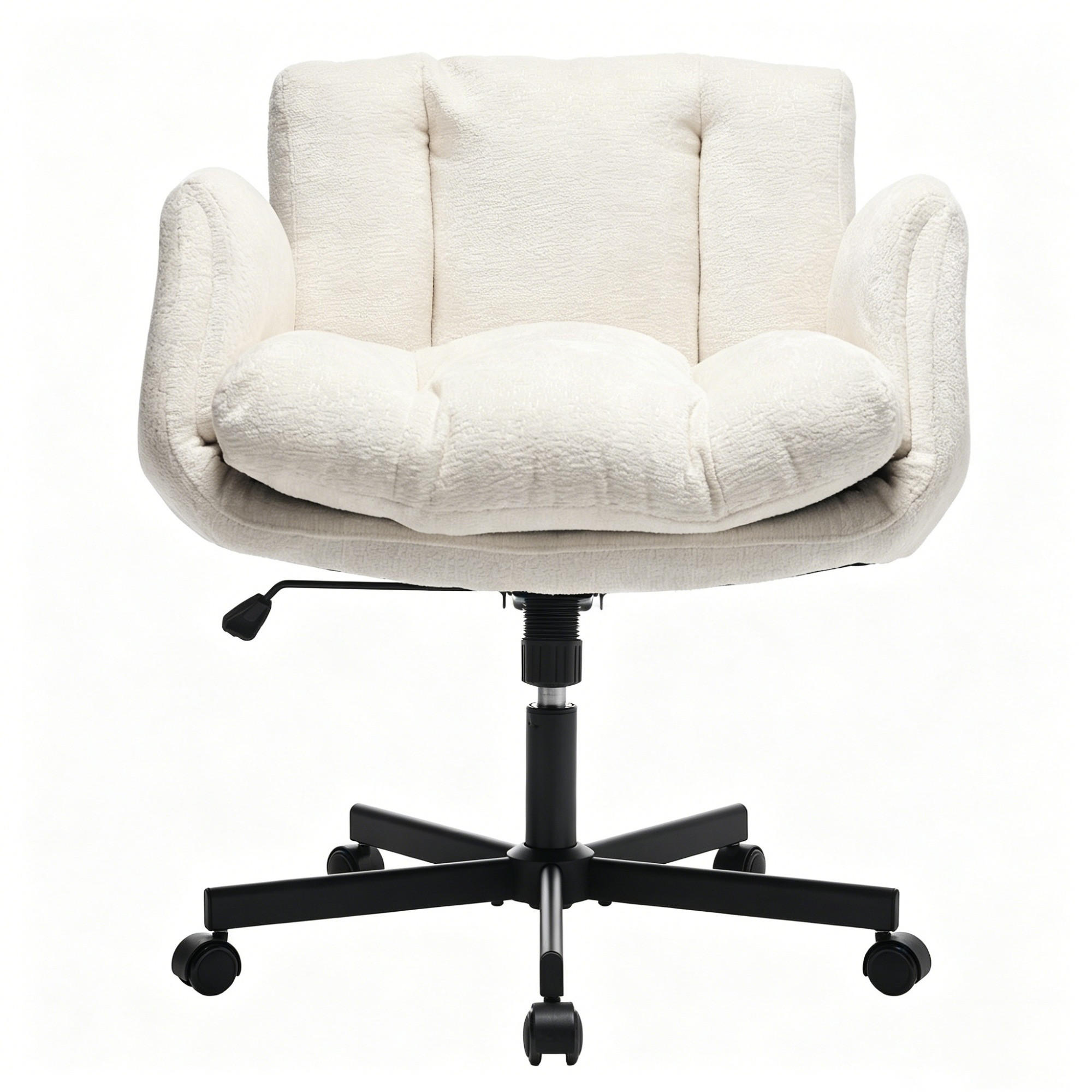 BÜROSTUHL Beige Drehbar Höhenverstellbar - Beige, Metall (57.5/92.5/60cm) - PANGIVO