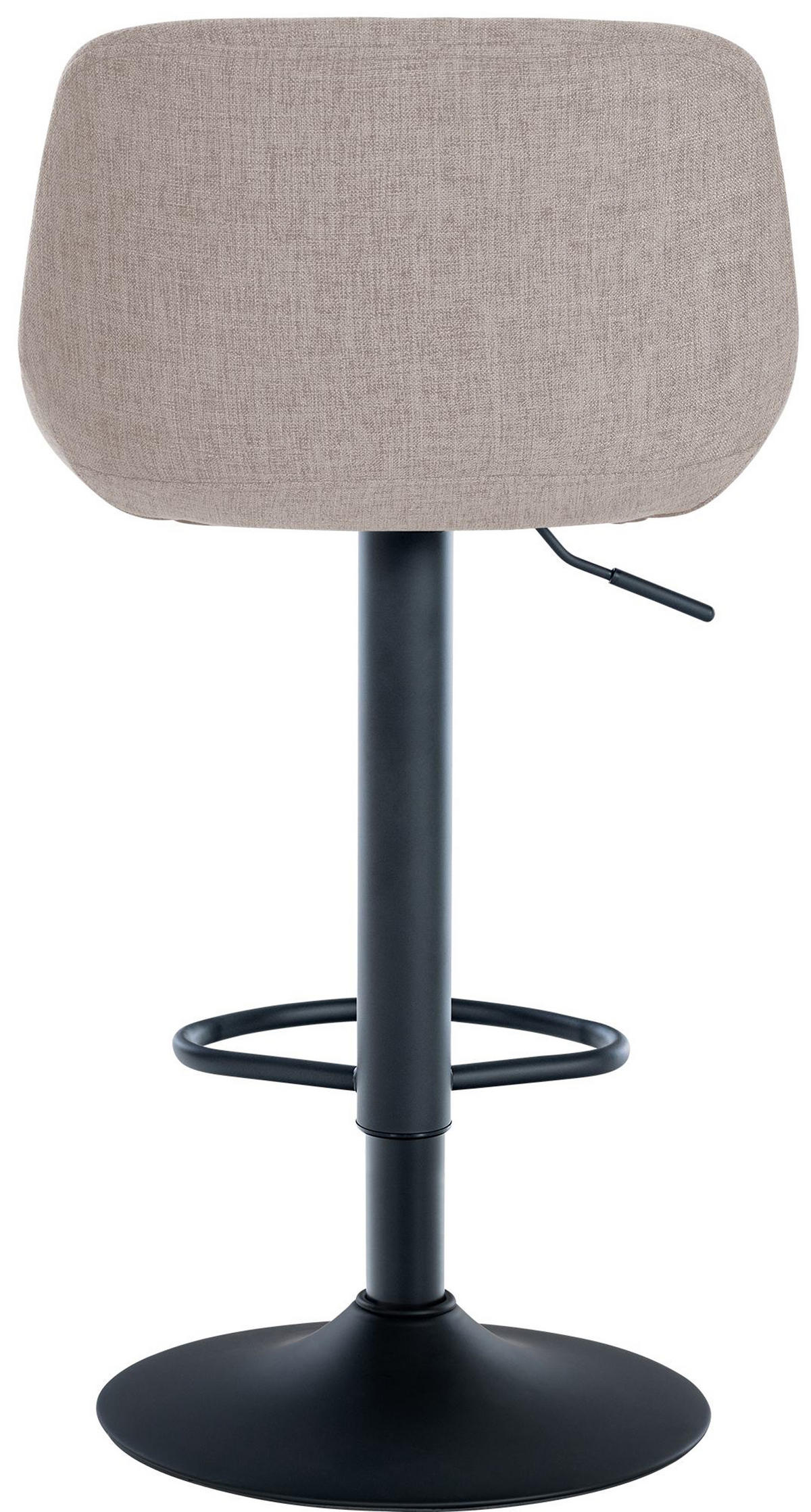 BARHOCKER Lotus Stoff taupe - Schwarz/Grau, Textil/Metall (43/103/49cm) - TPFLiving