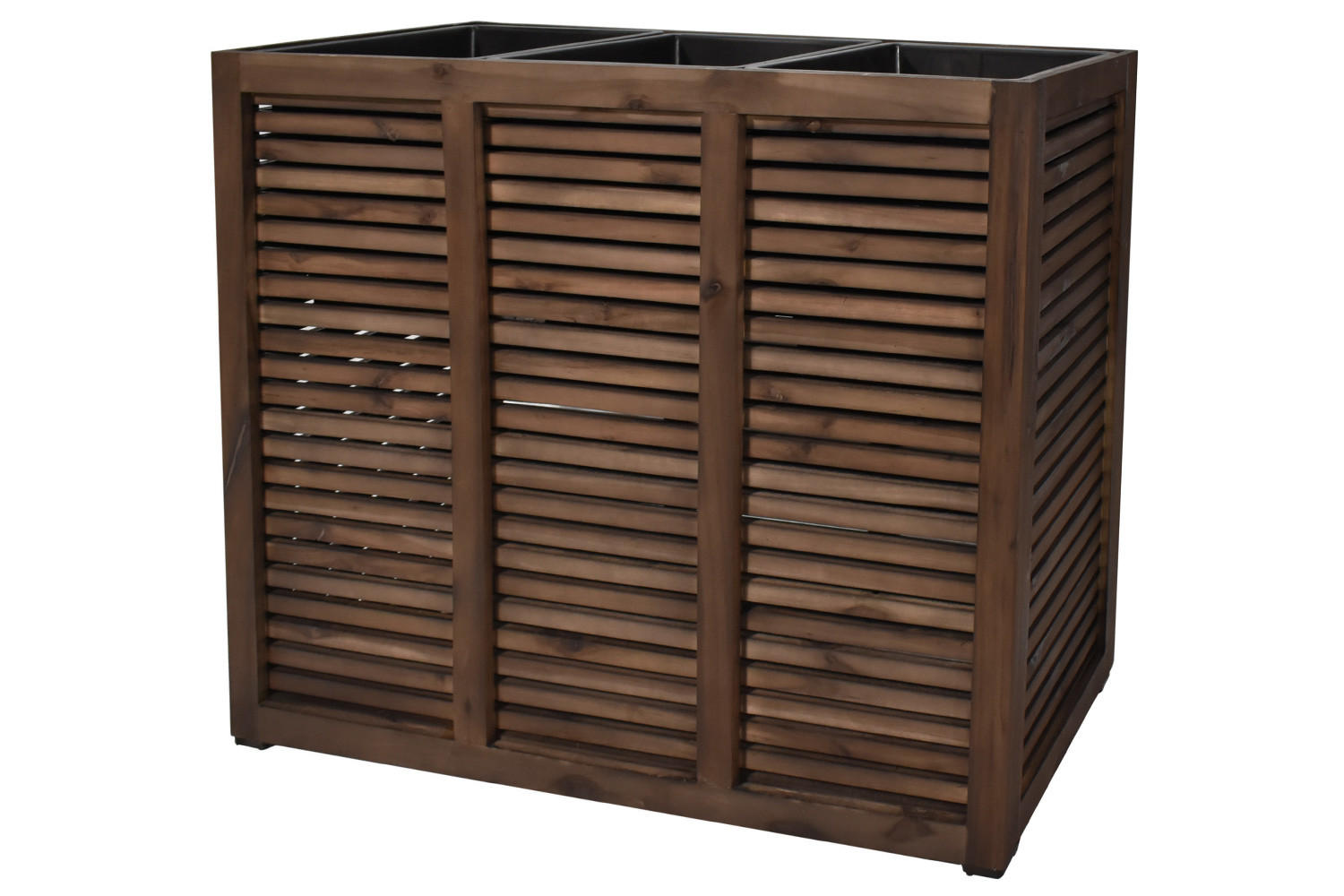 PFLANZKASTEN Colorado 3, 93x33x72 cm, Akazienholz, dunkel Braun - Dunkelbraun, Holz (33/72/93cm) - dasmöbelwerk