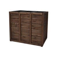 PFLANZKASTEN Colorado 3, 93x33x72 cm, Akazienholz, dunkel Braun - Dunkelbraun, Holz (33/72/93cm) - dasmöbelwerk