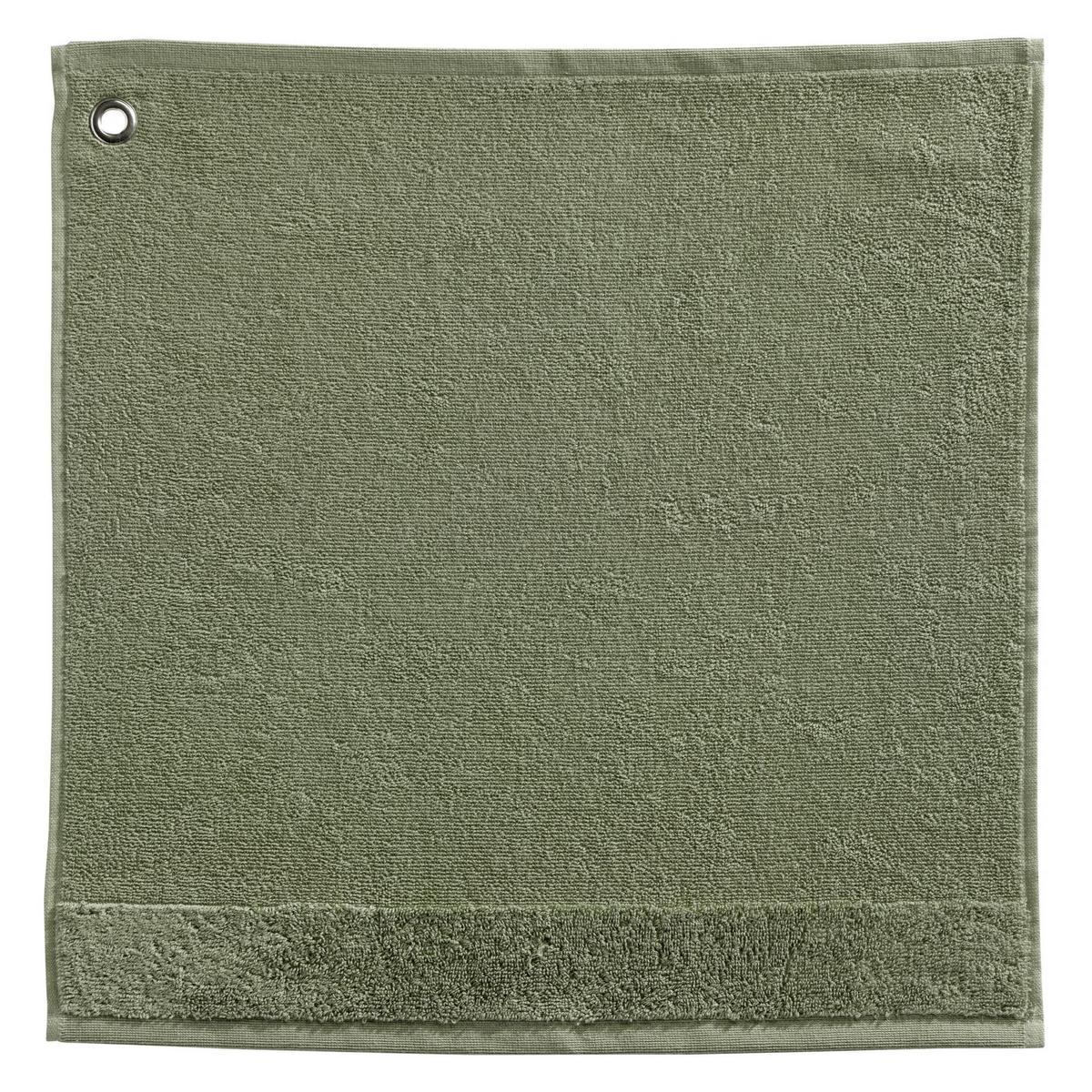 HANDTUCH MIT ÖSE Curl matchagrün 50 x 50 cm - Grün, Textil (50/50cm) - Winkler