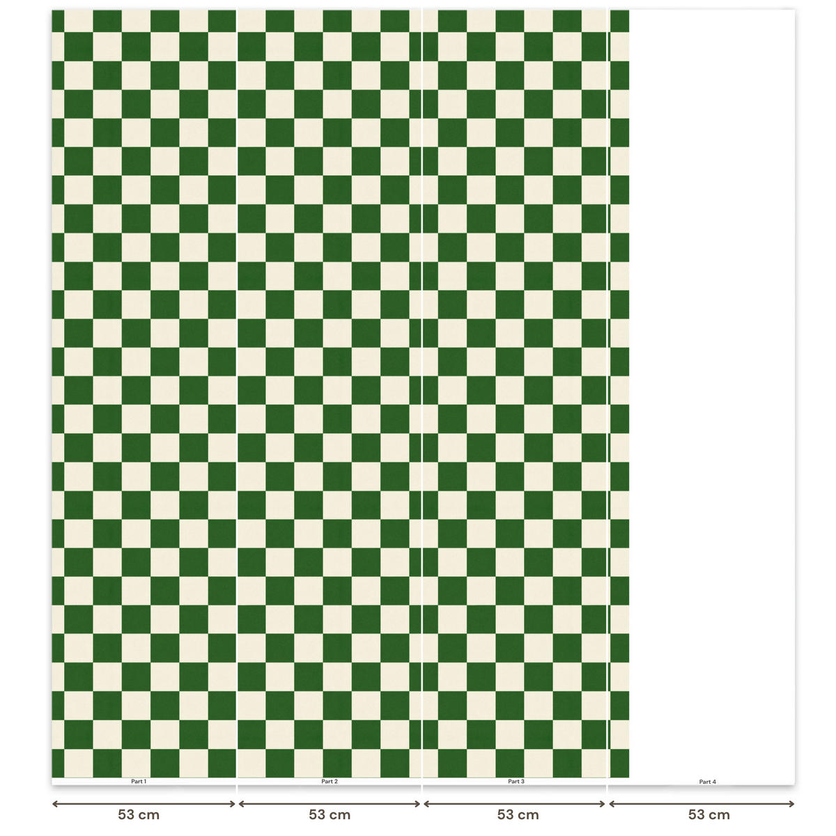 KINDERTAPETE - Schachbrett - Muster - Grün - 160x220 cm - Grün, Papier (160/220cm) - OnlyWow