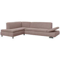 ECKSOFA mit Ottomane links Kaye Flachgewebe rosé - Rosa, Kunststoff (190/270cm) - 58aufmkessel
