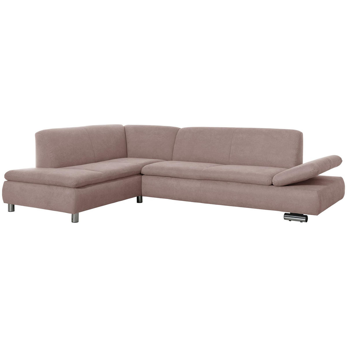 ECKSOFA mit Ottomane links Kaye Flachgewebe rosé - Rosa, Kunststoff (190/270cm) - 58aufmkessel