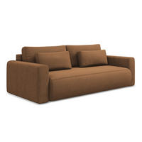 3-SITZER SOFA mit Schlaffunktion Strukturstoff Stoff Orange - Terracotta/Schwarz, Kunststoff/Textil (238/82/105cm) - LaMiaSofa