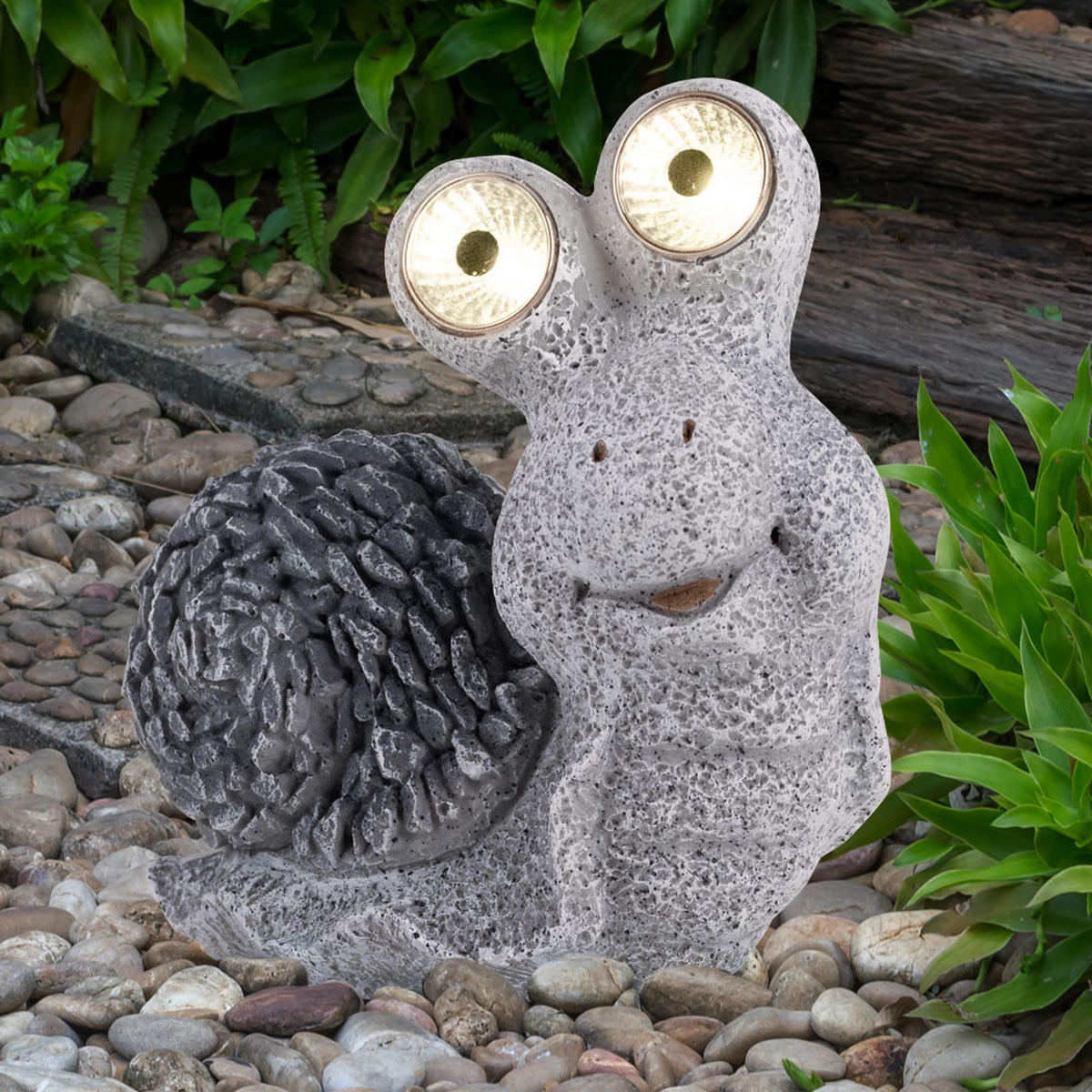 LED AUSSENLEUCHTE Solar Schnecke Grau - Grau, Kunststoff (19.5/10.5/20cm) - Globo Lighting