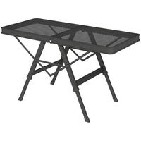 GARTENTISCH aus Metall 90x40,5x48/58 cm Schwarz mit höhenverstellbar & klappbar - Schwarz, Metall (90/40.5/58cm) - Modfu
