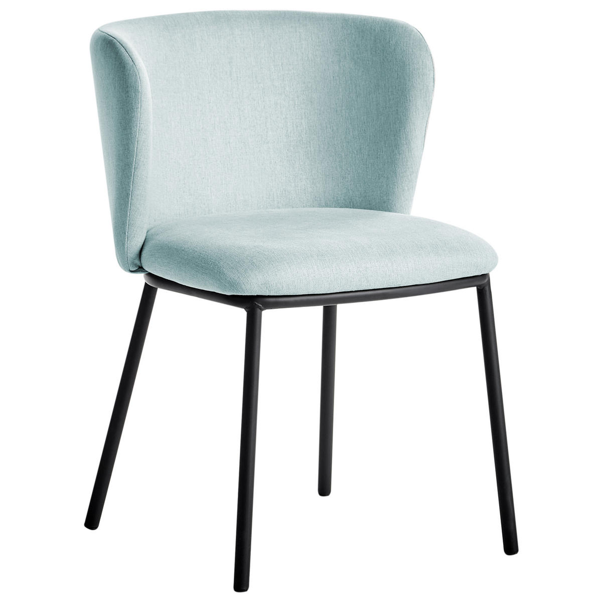 ESSZIMMERSTUHL 2er-Set Hellblau Mina - Blau/Schwarz, Textil (45/75/52cm) - Beliani