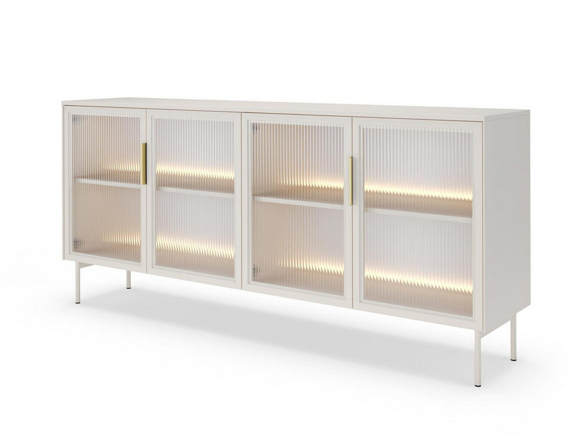 KOMMODE auf hohen Beinen Kaschmir MARBELA - Braun, Holzwerkstoff (181.3/83/39cm) - Compleo24