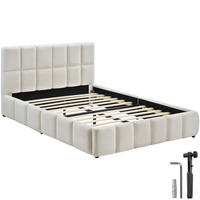POLSTERBETT Shirley, Belastbarkeit 250 kg, Teddy creme - Creme, Holz (140/200cm) - tectake