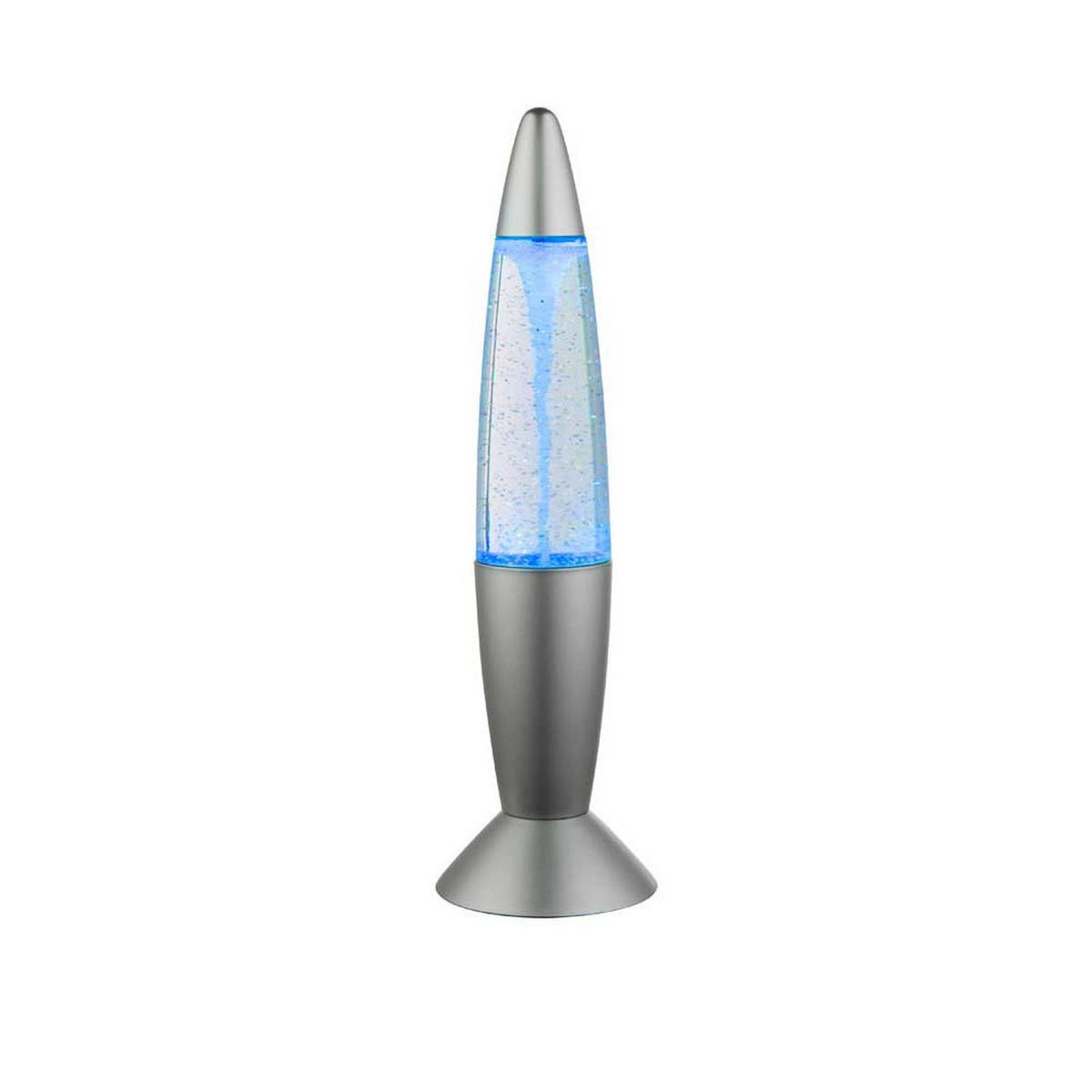 LED DEKOLEUCHTE Lavalampe Silber Kunststoff - Silberfarben, Glas (10/10/35.5cm) - Globo Lighting