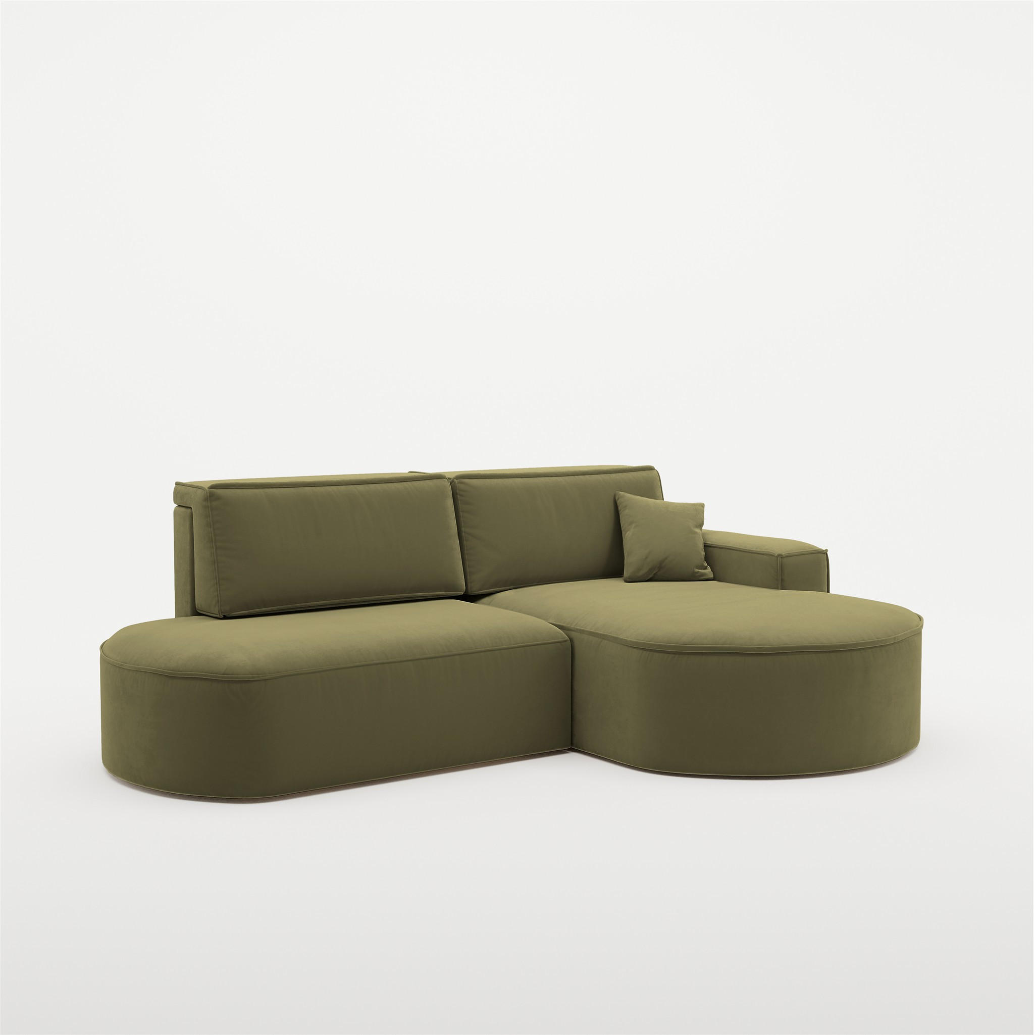 ECKSOFA Venedig Mit Schlaffunktion - Grün, Holzwerkstoff/Textil (278/179cm) - Fun Möbel