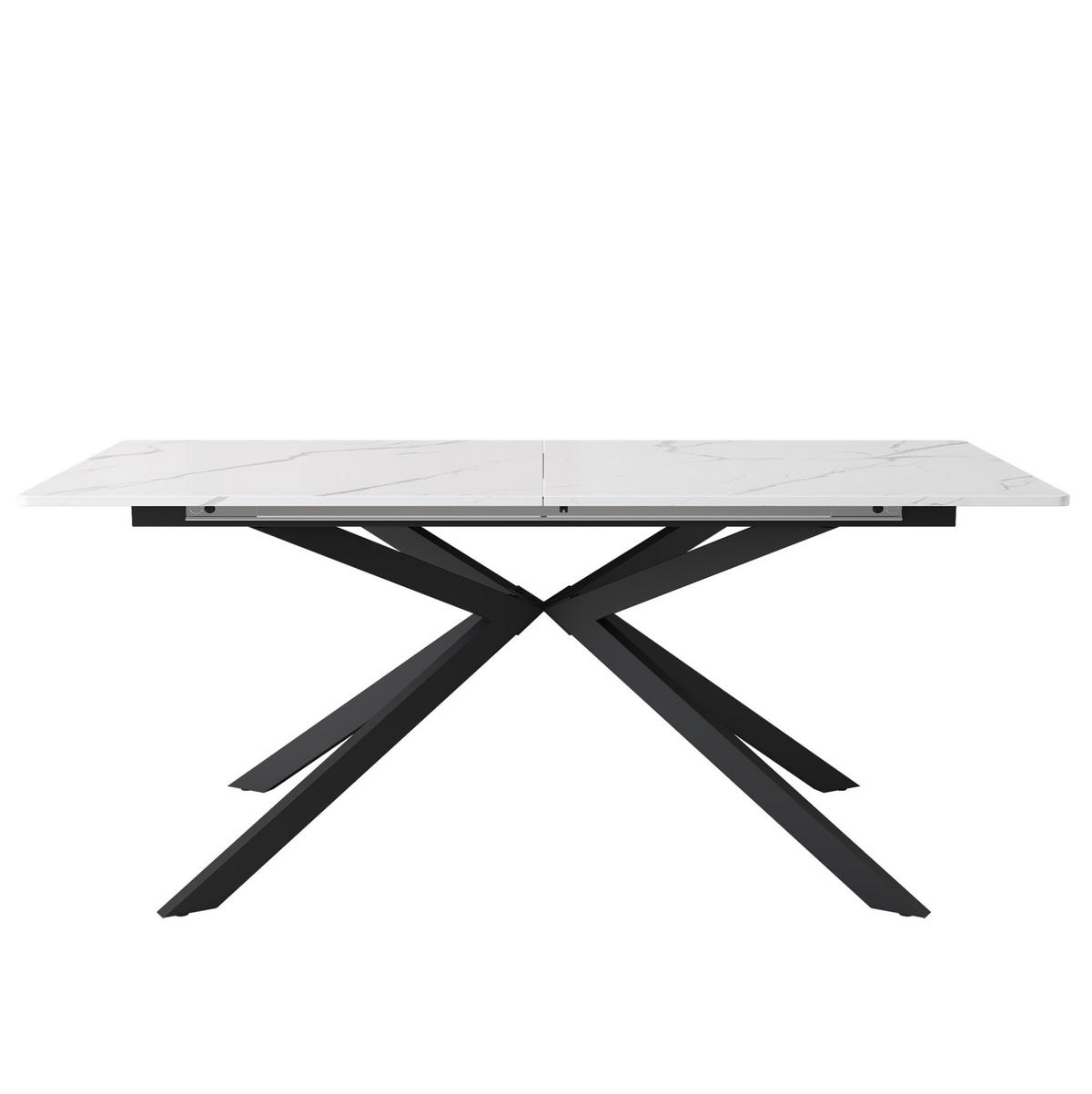 ESSTISCH 150/180/70/76 cm ausziehbar in Schwarz-Weiß mit Marmoroptik - Schwarz, Holzwerkstoff (180/70/75.5cm) - Flora Grace
