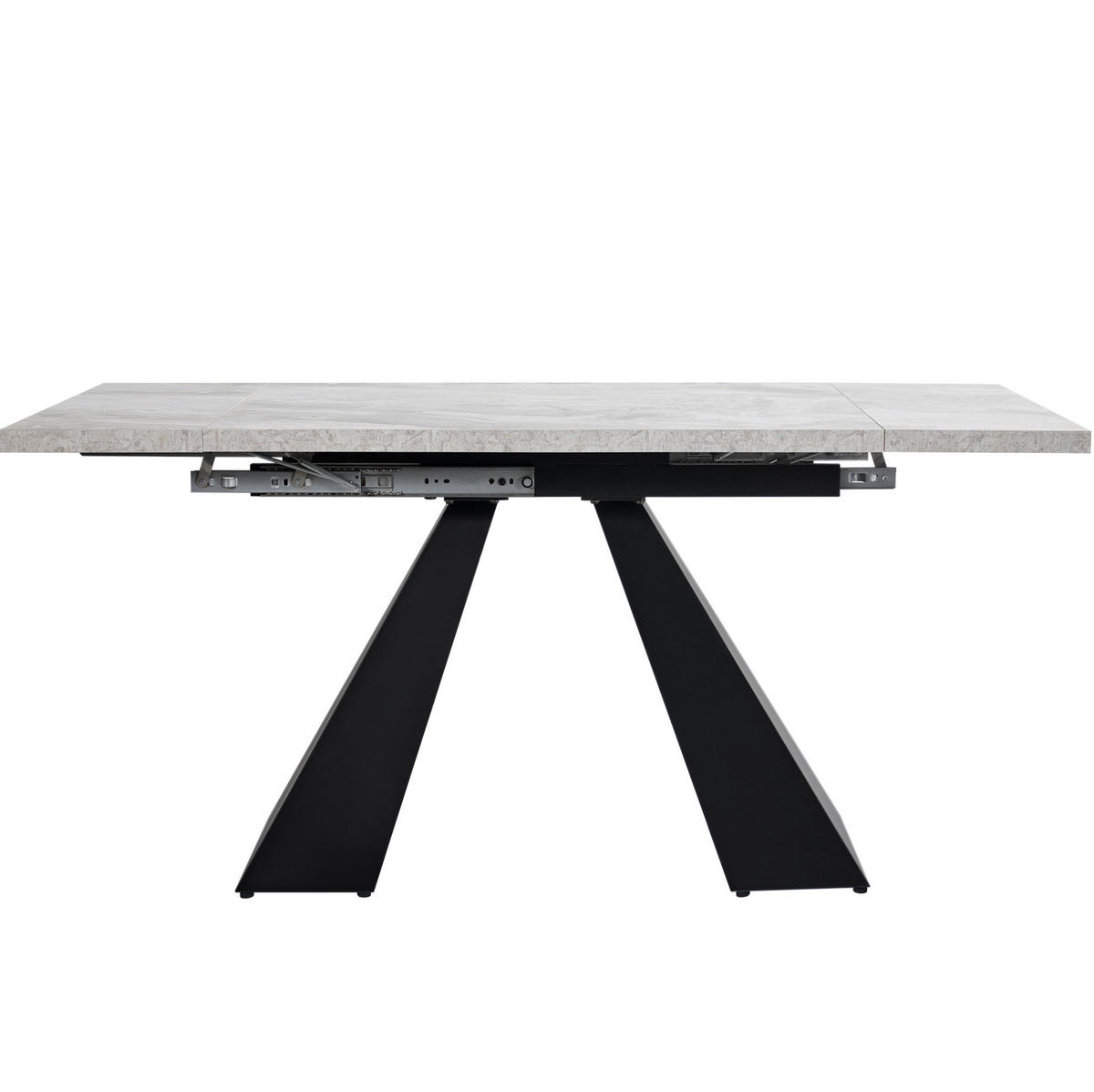JEDÁLENSKÝ stôl 99-159/74/77 cm čierna/sivá, rozkladací z MDF a kovu - čierna, kompozitné drevo (159/74/77cm) - BEAOK