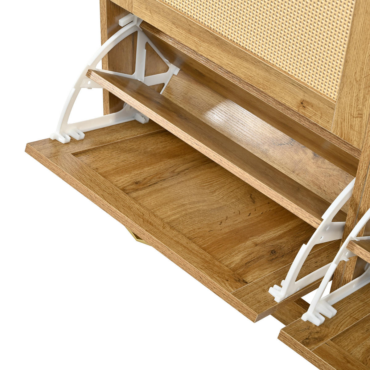 GARDEROBE-SET in Naturfarben Schuhschrank mit Spiegel , Sitzbank, Schuhschrank, Haken und Wandmontage , B99.5/T26/H180cm - Naturfarben, Glas/Holzwerkstoff (99.5/180/26cm) - STILVORA