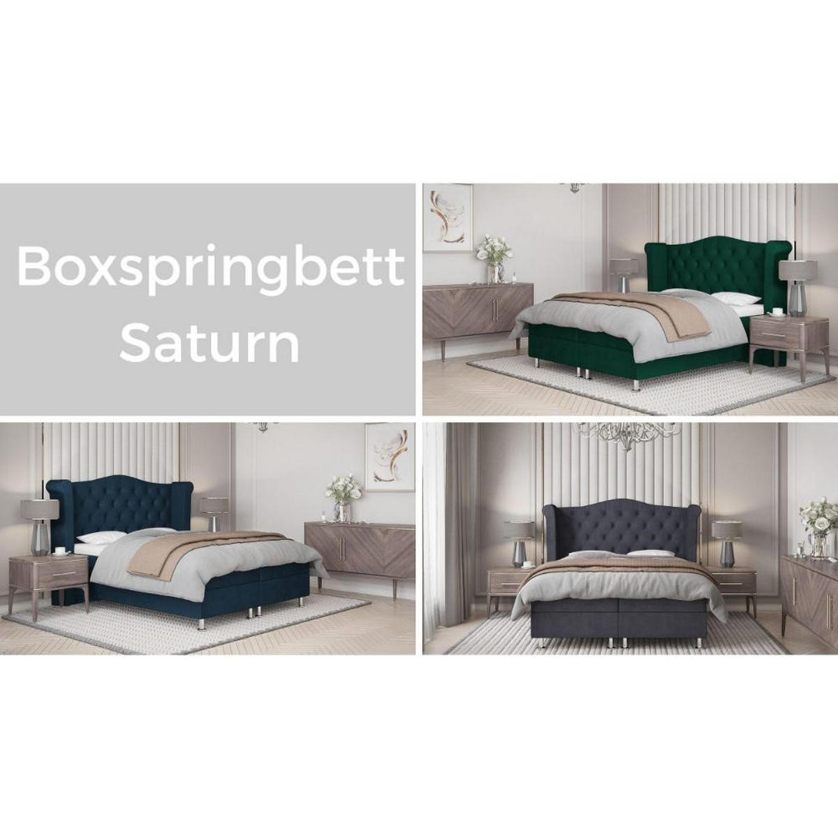 BOXBETT Saturn Bonellfederkern inkl. 7-Zonen Topper T-30 - BOXBETT mit Bettkasten, mit Lieferung - Grün, Holz/Holzwerkstoff (160/200cm) - Best For Home