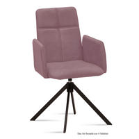ARMLEHNSTUHL drehbar (6er-Set) Debera 52x92x60 Schwarz/Rosewood - Dunkelrosa/Schwarz, Kunststoff (60/92/52cm) - 58aufmkessel
