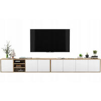 TV-LOWBOARD 2-er Set Apollo Eiche wotan Weiß Matt 150 cm - Weiß, Holzwerkstoff (300/39/35cm) - Meble Lindner