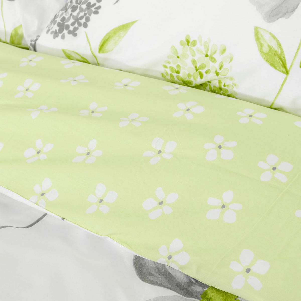 WENDEBETTWÄSCHE Blumen - Grün, Textil (230/220cm) - Homescapes
