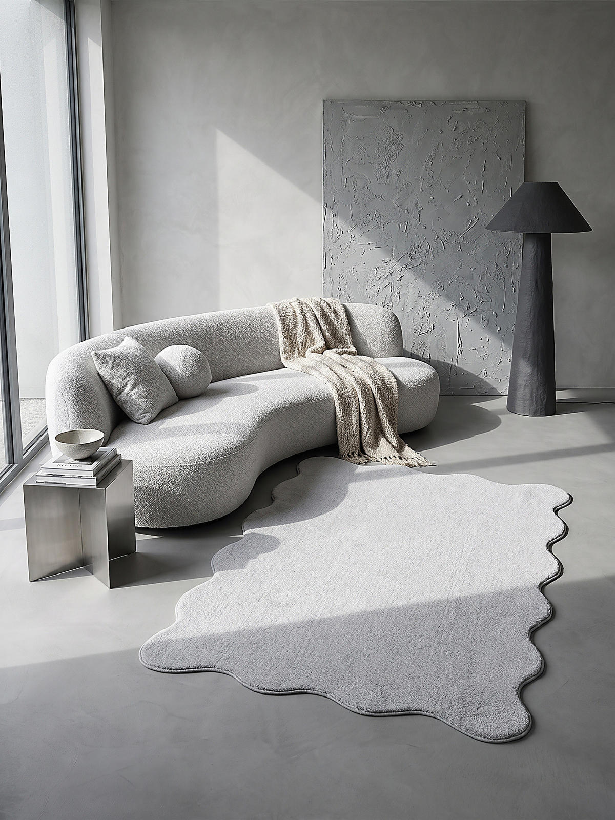HOCHFLORTEPPICH Antirutsch Uni TIRSO Polyester Grau 120 x 160 cm - Grau, Textil (120/160cm) - KADIMA DESIGN