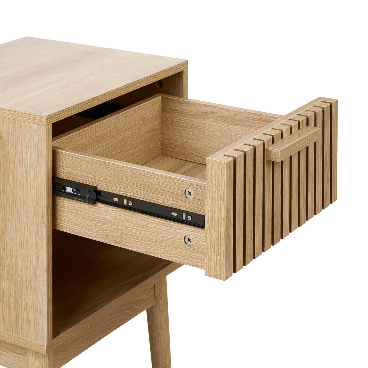 NACHTTISCH mit 1 Schublade Hellbraun Lynwood - Braun, Holzwerkstoff (35/40/55cm) - Beliani
