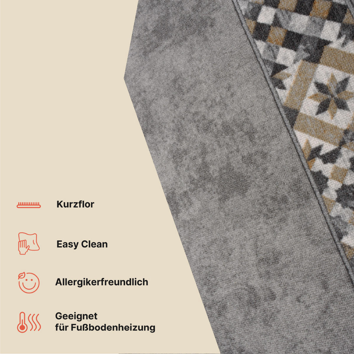 TEPPICHLÄUFER Anti-Rutsch Grau rutschfest Gummiunterlage 100/300 cm - Grau, Textil (100/300cm) - Tapiso