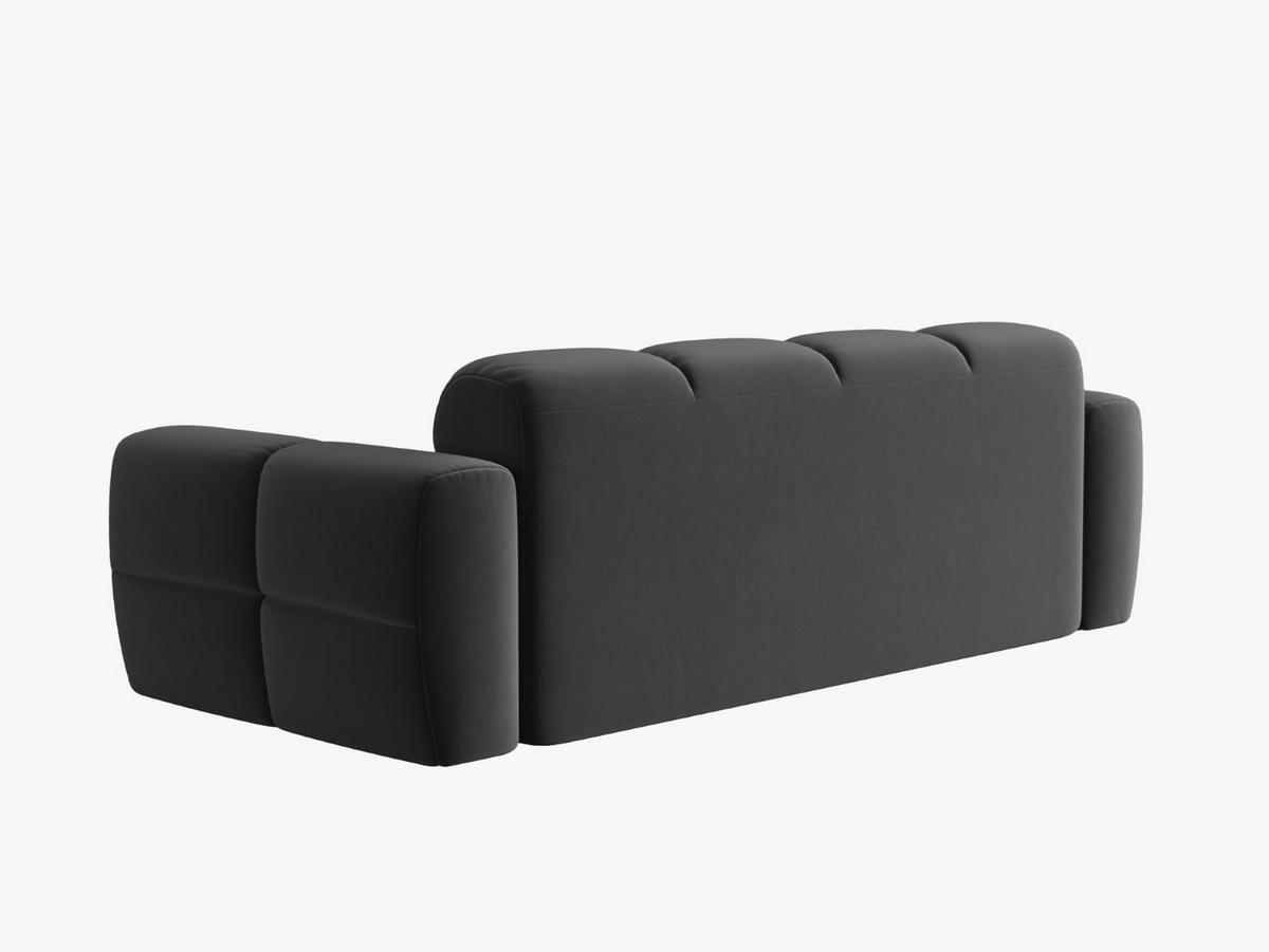 SOFA Lisa aus Samt dunkelgrau 3 Sitzplätze - Dunkelgrau, Textil (101/77/216cm) - Micadoni