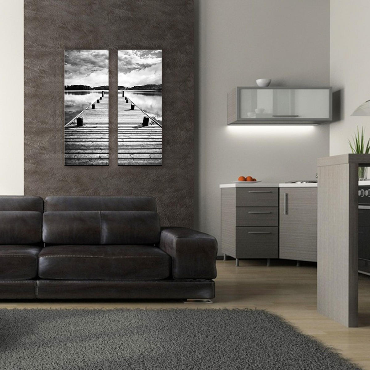 GLASBILD 30x80 cm Steg - Weiß, Glas (30/80cm) - artissimo